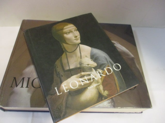 2 Art Coffee Table Picture Books - "Michelangelo" and "Leonardo": .