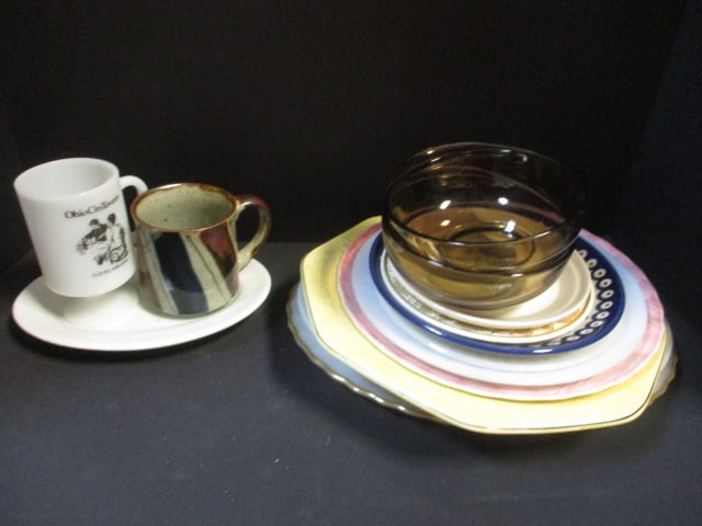 Lot of Vintage Plates, Platters, and Cups: see pictures and preview for selection and condition