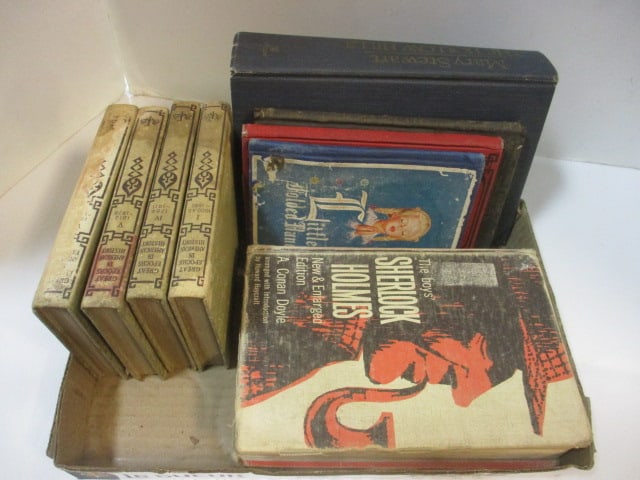 Lot of Vintage Hardback Books - "Sherlock Holmes", 4 "Great Epochs in American: History", "The Hollow Hills", etc., see pictures and preview for selection and condition