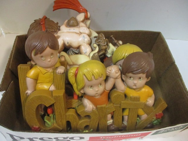 Grouping of Vintage Painted Metal and Plastic "Children" Wall Plaques (1 of 4)