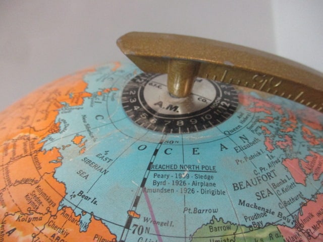 2 Vintage Desktop World Globes - Replogle Comprehensive and Cram's Imperial - 4
