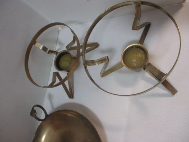 Vintage Brass Candle Holders and Deer Figurines - 2