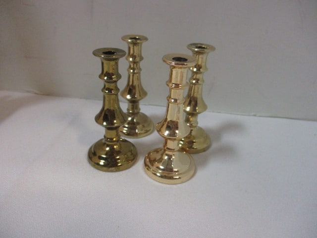 Vintage Brass Candle Holders and Deer Figurines - 6