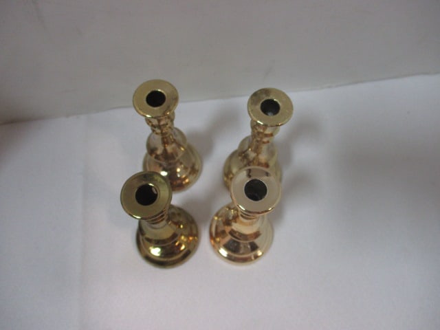 Vintage Brass Candle Holders and Deer Figurines - 7