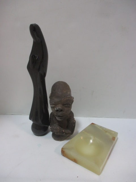 Mexican Carved Onyx "Virgin Mary" Statue, Carved Stone African Tribal Statue, (1 of 5)