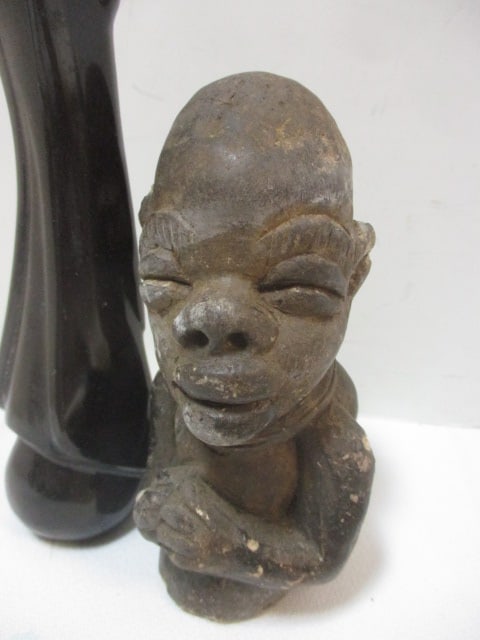 Mexican Carved Onyx "Virgin Mary" Statue, Carved Stone African Tribal Statue, - 3