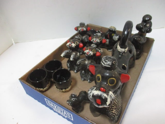 Mid-Century Modern Pacific Japan "Oodles of Poodles" Redware Ceramic (1 of 6)