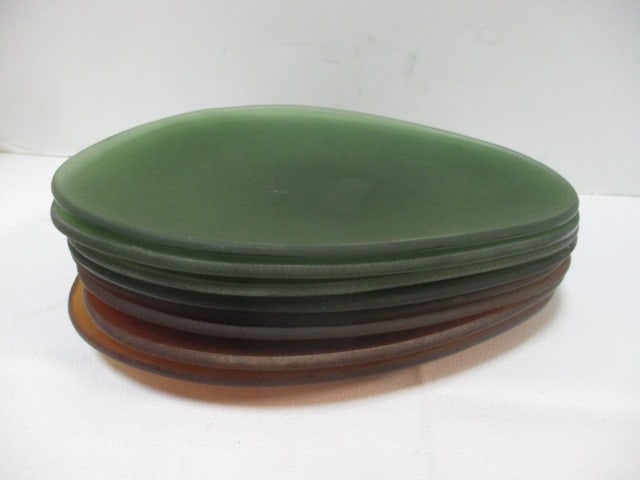 8 Retro Triangular Frosted Glass Plates (1 of 3)