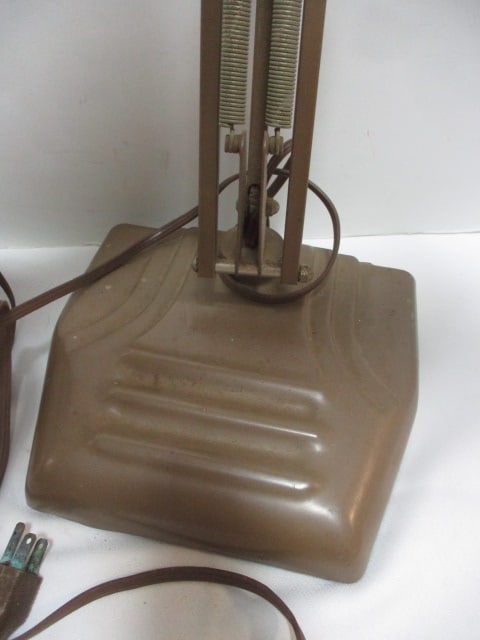 2 Vintage Industrial Metal Electric Desk Lamps - 2