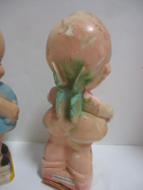 2 Vintage Carnival Chalkware "Kewpie" Doll Figurines and Caffco (Japan) - 11