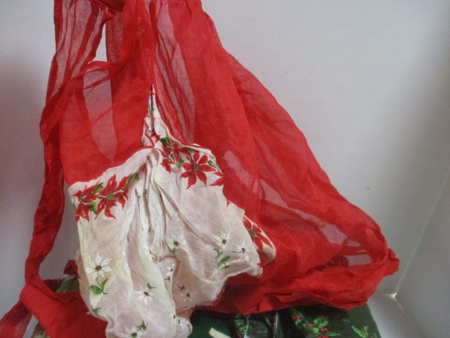 Grouping of Christmas Tablecloths, Aprons, and Linens - 2