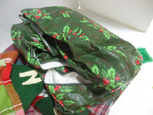 Grouping of Christmas Tablecloths, Aprons, and Linens - 5