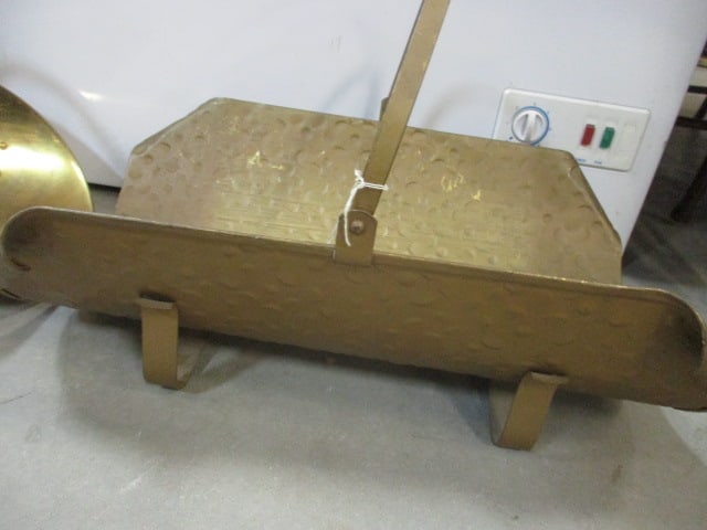 2 Vintage Brass Firewood Log Holders - 2