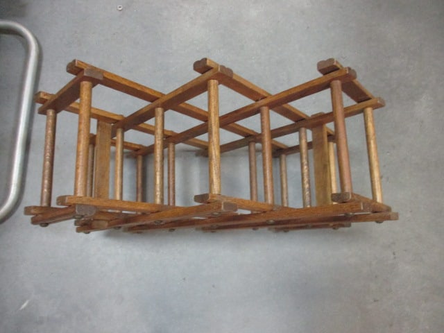 Retro Wood Accordion Wine Rack - 2