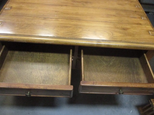 Large Rustic Wood Lift-Up Top and Drawers Coffee Table - 3