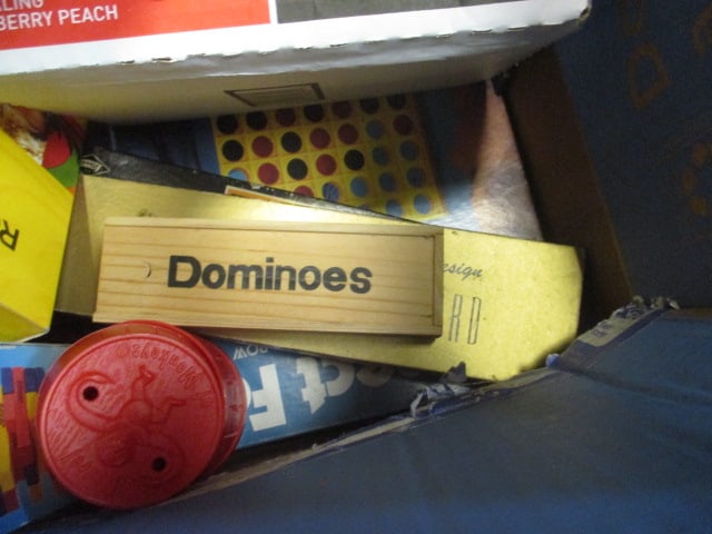 Large Lot of Vintage Board Games, Backgammon Set, Dominoes, Chess Pieces, etc. - 10