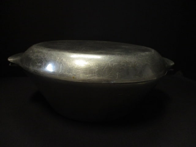 Vintage Nambe Metal Alloy Casserole Dish with Lid: 12" x 5"