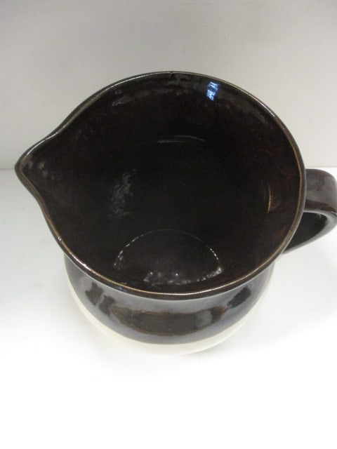 Vintage Two-Tone Stoneware Pitcher - Marked "USA" - 2