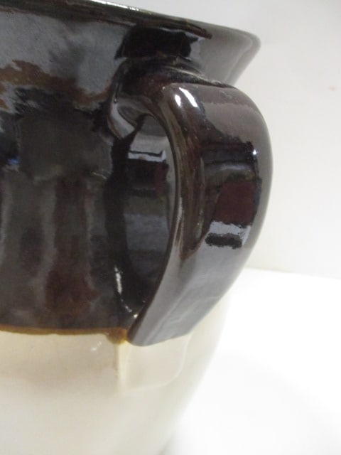 Vintage Two-Tone Stoneware Pitcher - Marked "USA" - 3