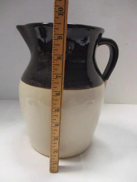 Vintage Two-Tone Stoneware Pitcher - Marked "USA" - 5