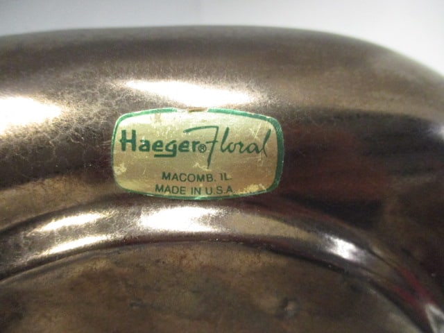 Mid-Century Modern Haeger Floral Iridescent Glass Planter Vase - 4