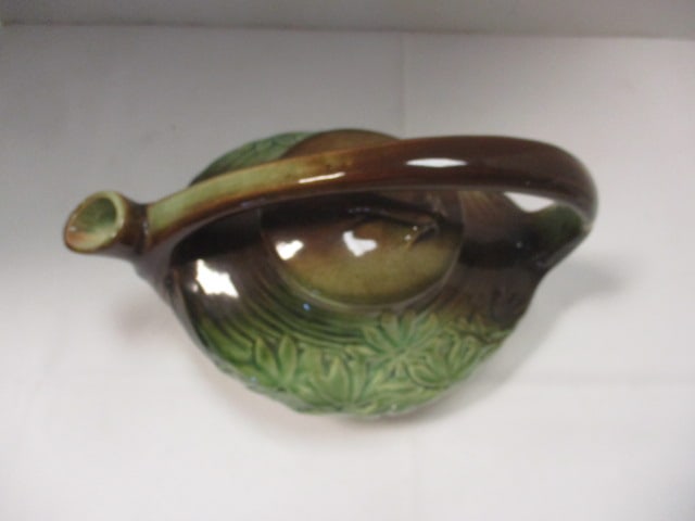 Vintage McCoy Brown and Green "Daisy" Teapot - 3