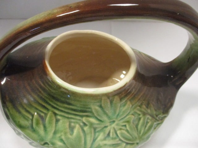 Vintage McCoy Brown and Green "Daisy" Teapot - 4