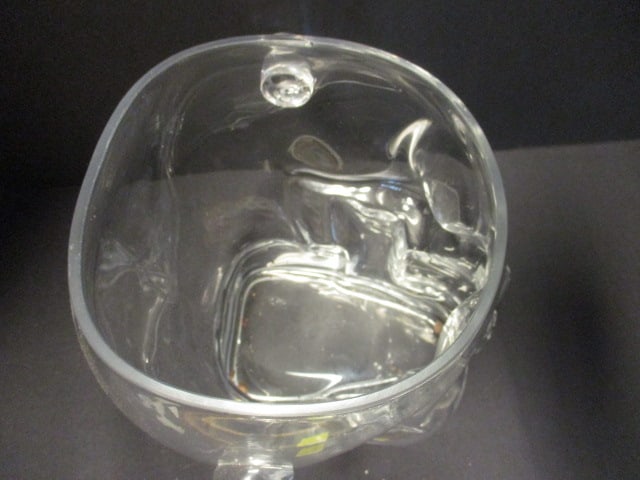 Clear Glass Skull "Brain Freeze" Ice Bucket or Candy Dish - 3