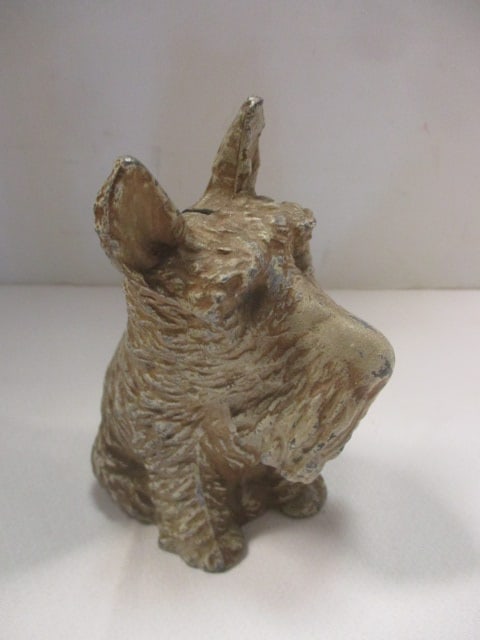 Vintage Painted Metal "Scottie Dog" Bank and Painted Ceramic "Collie" Figurine - 2