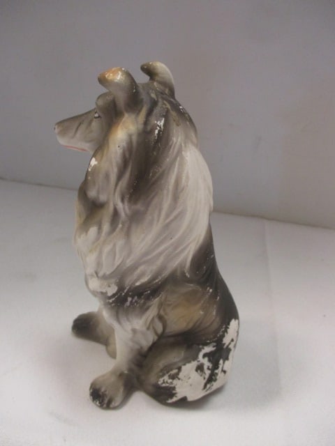 Vintage Painted Metal "Scottie Dog" Bank and Painted Ceramic "Collie" Figurine - 6