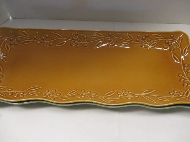 4 Real Home "Let Us Entertain You" Stoneware Platters - 4