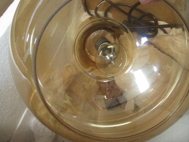Retro Amber Glass Hanging Light - 2