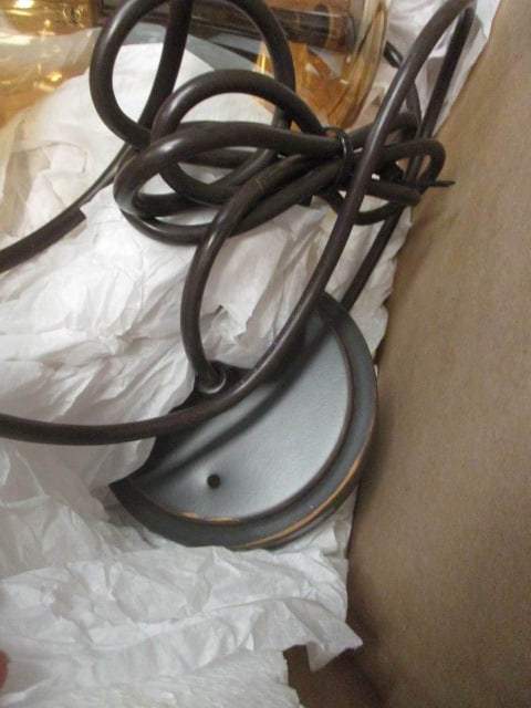 Retro Amber Glass Hanging Light - 5