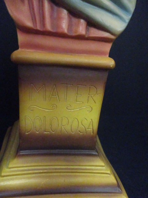 Roman "Mater Dolorosa" Madonna Handpainted Bust - 3
