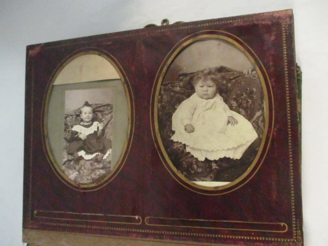 Antique Photo Album with Antique Portraits-Some Tin Type - 4