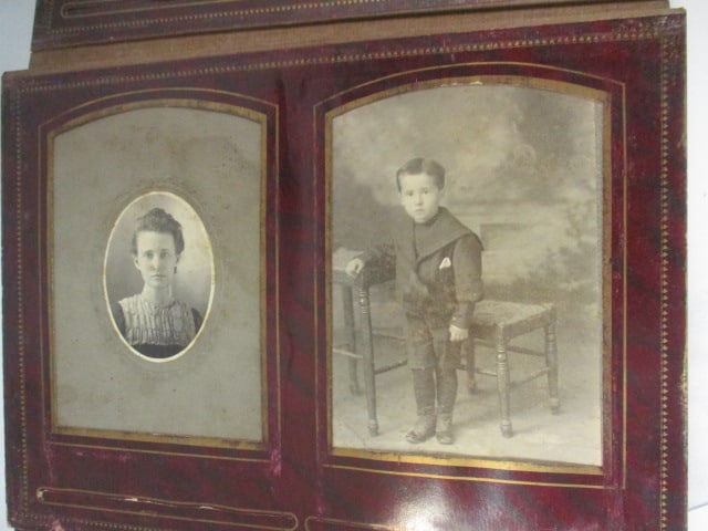 Antique Photo Album with Antique Portraits-Some Tin Type - 6