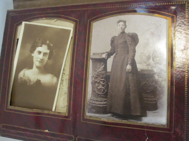 Antique Photo Album with Antique Portraits-Some Tin Type - 7