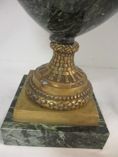 Heavy Green Marble and Brass Urn - 2