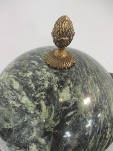 Heavy Green Marble and Brass Urn - 4
