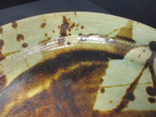 Large Studio Pottery Splatter Design Glazed Charger - 3