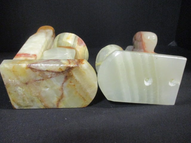 Pair of Carved Alabaster "Sleeping Pepe" Bookends - 3