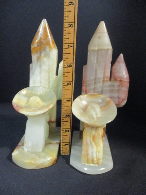 Pair of Carved Alabaster "Sleeping Pepe" Bookends - 4