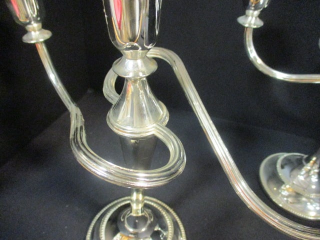 Pair of Silverplate 3 Lite Candelabras - 4