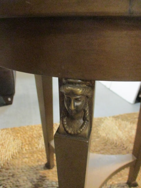 Neoclassical Design Tiered Accent Table with Figure Head Accents - 3