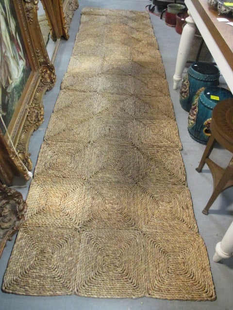 Woven Natural Fiber Braided Rush Runner: 36" x 142", Local Pickup