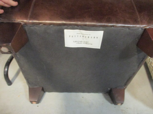 Pottery Barn by Michell Gold & Bob Williams Faux Leather Ottoman - 3