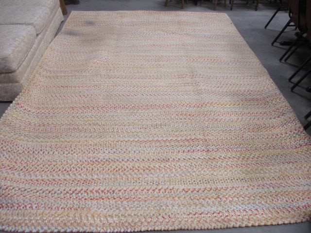 Chenille Braided Area Rug: 96" x 140", needs spot cleaning and needs to resewn at seam in one spot, Local Pickup Only