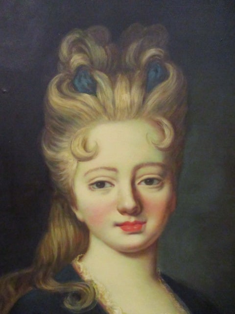 Rococo Revival Portrait of French Court Aristocratic Lady Painting - 2