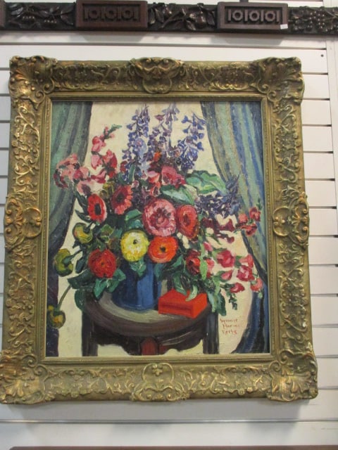 Expressionist Style Floral Still Life Painting on Board (1 of 6)
