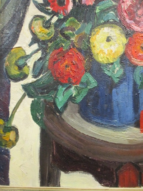 Expressionist Style Floral Still Life Painting on Board - 3